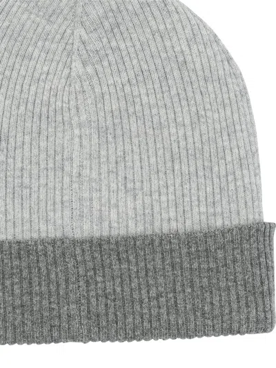Brunello Cucinelli Reversible Cashmere Beanie In Gray