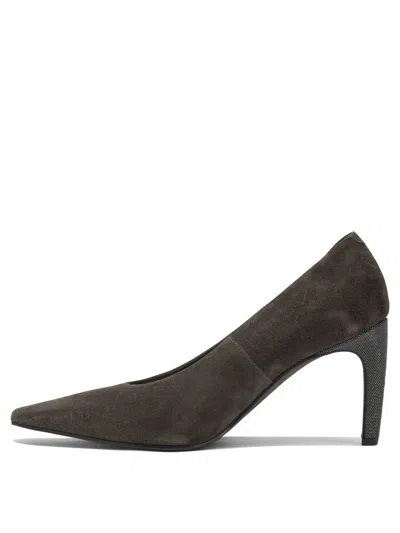 Brunello Cucinelli Pointed-toe Pumps With Textured Metallic Detail