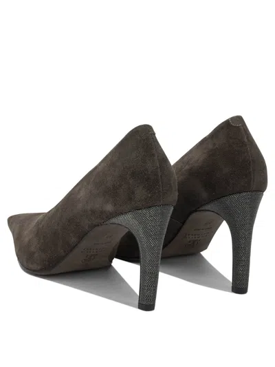 Brunello Cucinelli Pointed-toe Pumps With Textured Metallic Detail