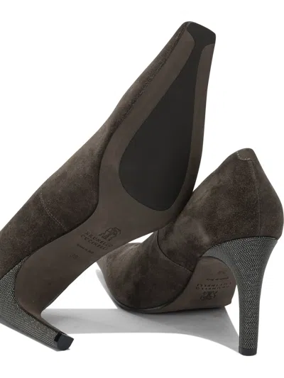 Brunello Cucinelli Pointed-toe Pumps With Textured Metallic Detail