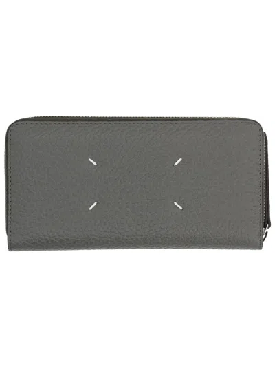 Maison Margiela Leather Wallet In Gray
