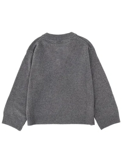 Ganni Gray Wool Mix V-neck Sweater In Gray