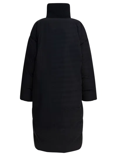 Sportmax Long Anti-drip Down Jacket Jackets And Coats Black In Blue