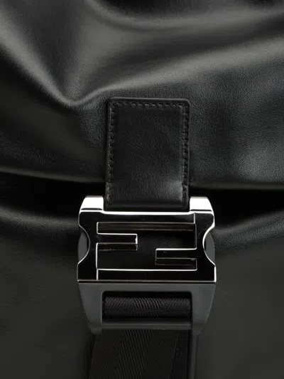 Fendi Mamma Baguette Vit. Malibu Shoulder Bags Black In Black