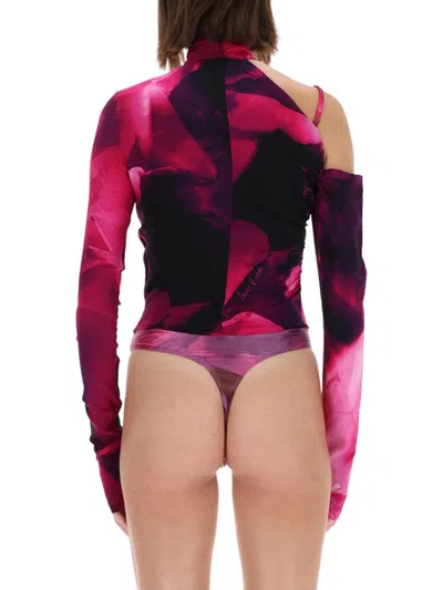 Versace Jeans Couture One-shoulder Body Top In Multi