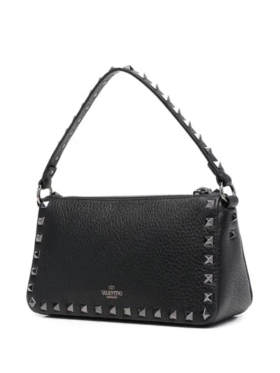 Valentino Rockstud Small Leather Shoulder Bag In Black