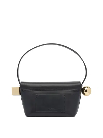 Jacquemus Rond Carr Leather Crossbody Bag In Black