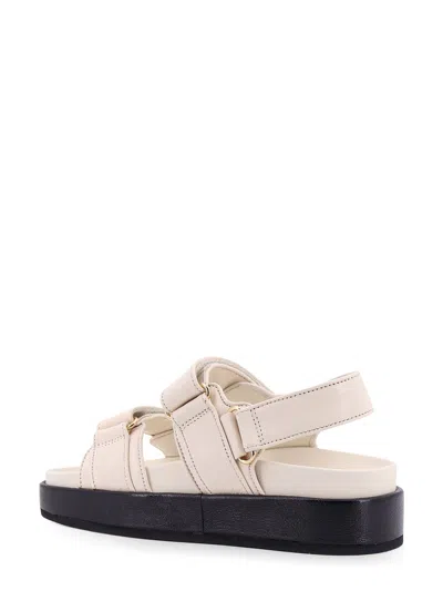 Tory Burch Black Slingback Sandals With Double Strap In White