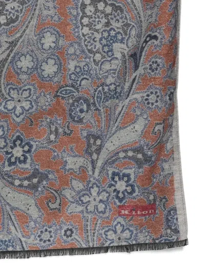 Kiton Paisley Scarf In Pink