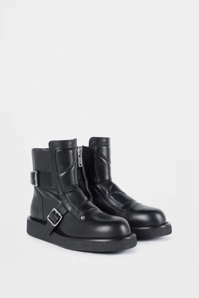 Ann Demeulemeester Sune Buckle-detail Biker Boots In Black