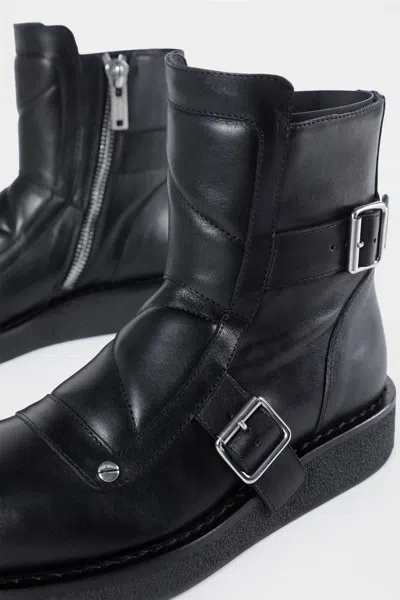 Ann Demeulemeester Sune Buckle-detail Biker Boots In Black