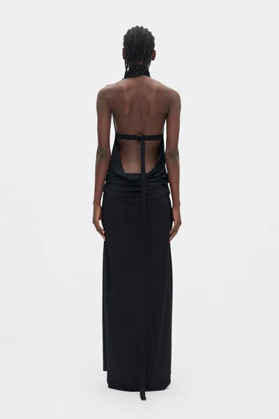 Ann Demeulemeester Rut Sleeveless Turtleneck Maxi Dress In Black