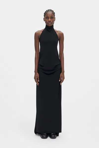 Ann Demeulemeester Rut Sleeveless Turtleneck Maxi Dress In Black