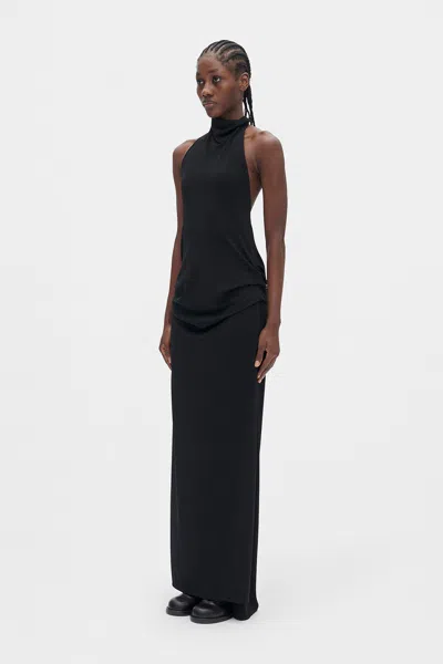 Ann Demeulemeester Rut Sleeveless Turtleneck Maxi Dress In Black
