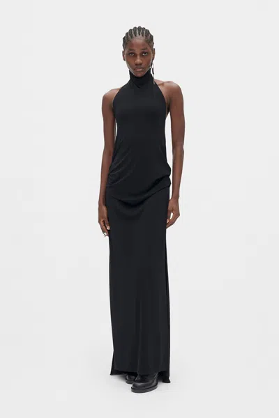 Ann Demeulemeester Rut Sleeveless Turtleneck Maxi Dress In Black