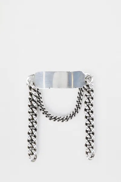 Ann Demeulemeester Naomi Qoute Chain Brooch In Metallic