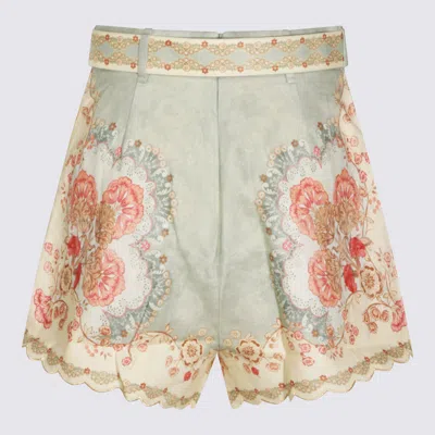 Zimmermann Shorts Wallpaper Floral Mint In Multi