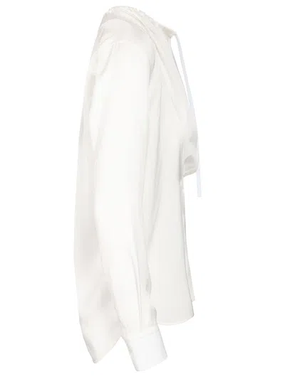 Loewe Silk Satin Blouse Shirts White In White