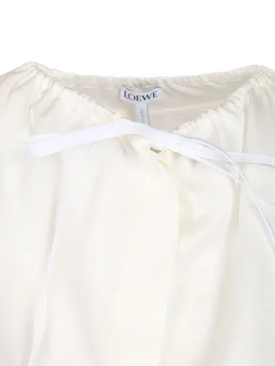 Loewe Silk Satin Blouse Shirts White In White