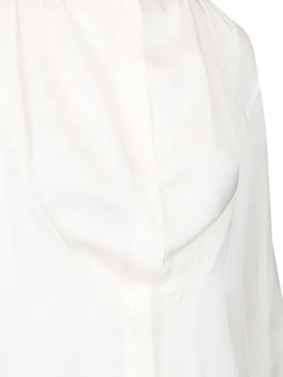Loewe Silk Satin Blouse Shirts White In White