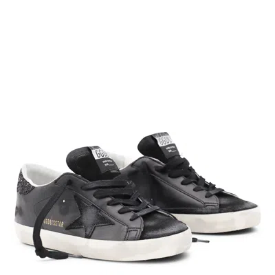 Golden Goose Superstar Black Leather Low-top Sneakers In Black