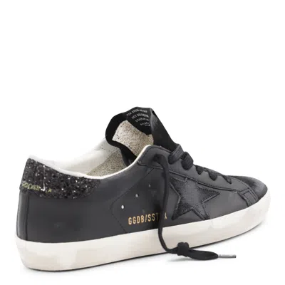 Golden Goose Superstar Black Leather Low-top Sneakers In Black