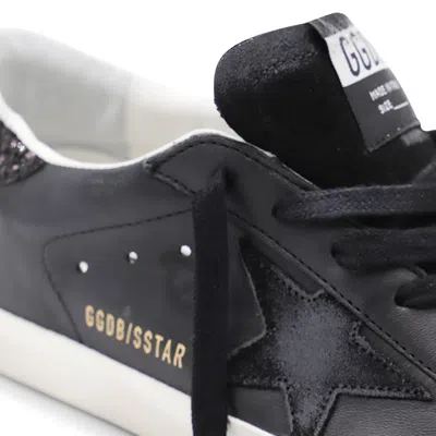 Golden Goose Superstar Black Leather Low-top Sneakers In Black