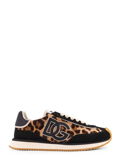Dolce & Gabbana Animal Print Low Top Sneakers With Rubber Sole In Multi