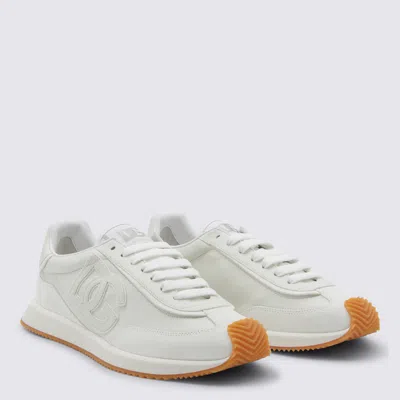 Dolce & Gabbana Men White Low Top Sneakers With Logo Patch On Tongue And Side In Leather Man