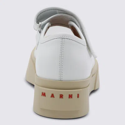 Marni Minimalist White Sneakers With Wide Strap Closure In White