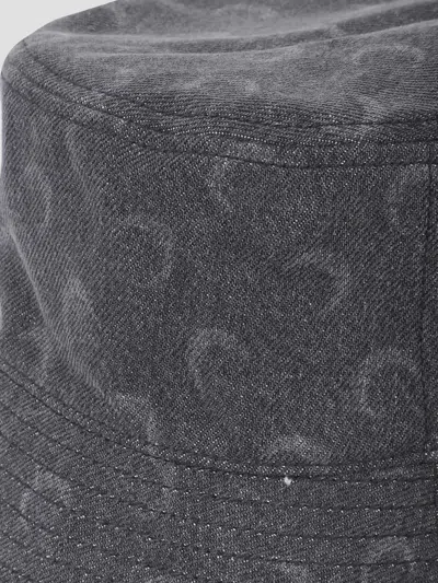 Marine Serre Moon Laser Denim Bucket Hat In Gray