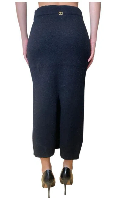 Twinset Split Detail Skirt In Black