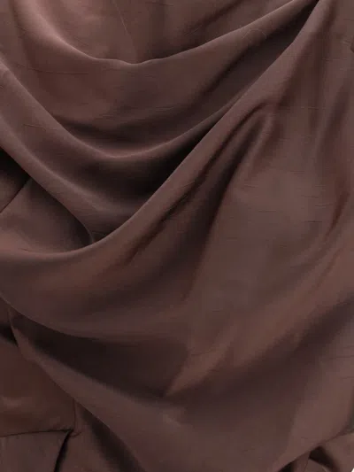 Vivienne Westwood Long Fond Draped-veck Maxi Dress In Brown