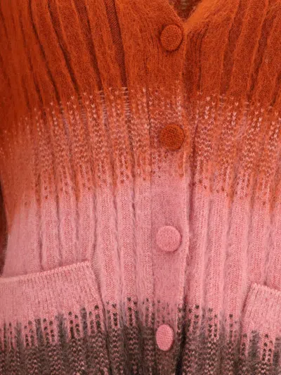 Fendi Gradient Knit Cardigan Featuring Front Pockets In Multi