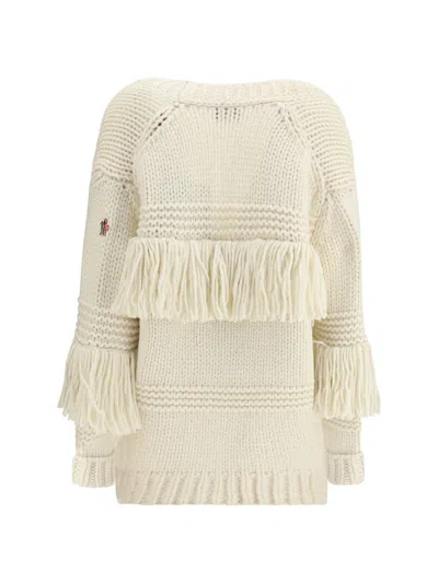 Moncler Cream Polyamide Cardigan In Neutral