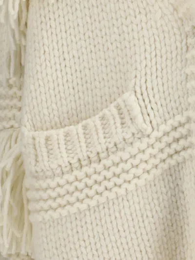 Moncler Cream Polyamide Cardigan In Neutral