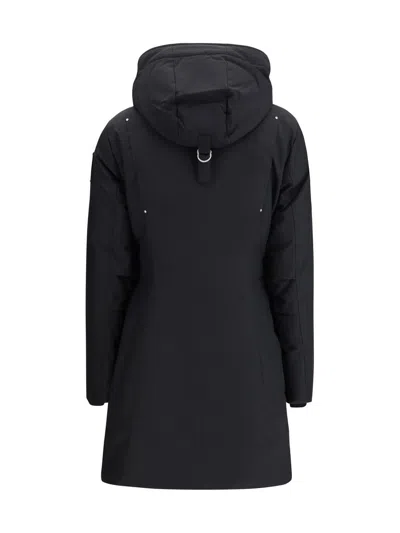 Moose Knuckles Black Recycled Polyester Parka In Black