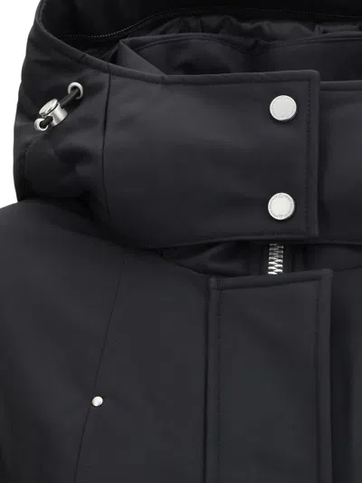 Moose Knuckles Black Recycled Polyester Parka In Black