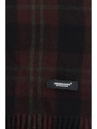 Undercover Fringed Checked Scarve In Black