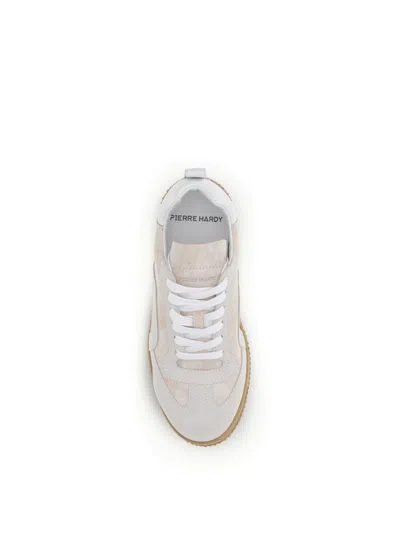 Pierre Hardy Cream Calf Leather Bos Taurus Low Top Sneakers In Neutral