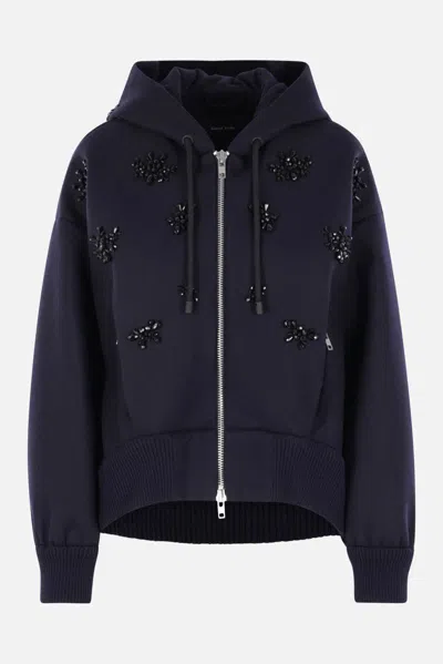 Simone Rocha Embellished Hooded Jacket In Blue