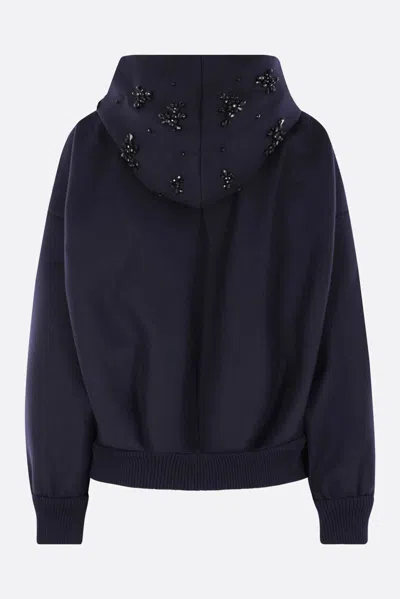 Simone Rocha Embellished Hooded Jacket In Blue