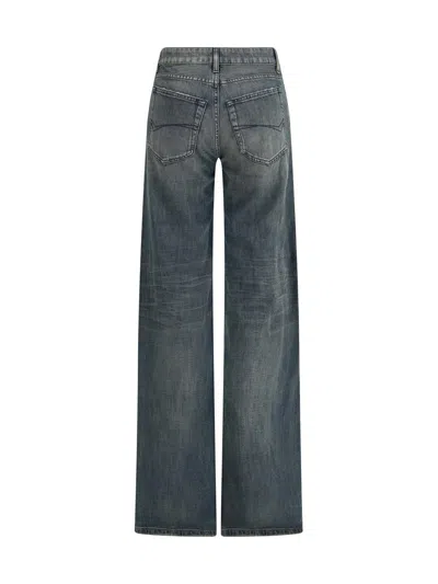 Balenciaga Women Wide Leg Jeans In Blue