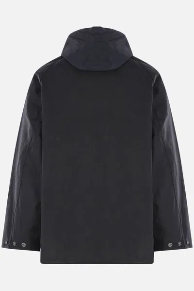 Barbour Modified Solway Waxed Coat In Black