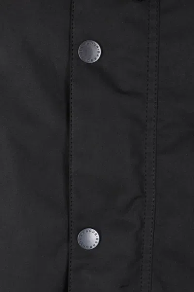 Barbour Modified Solway Waxed Coat In Black