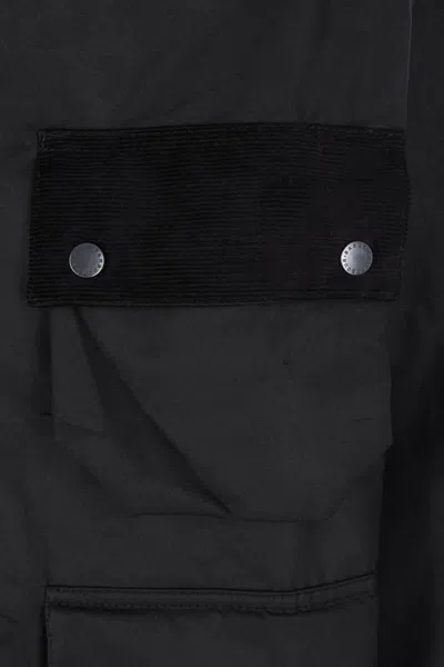 Barbour Modified Solway Waxed Coat In Black