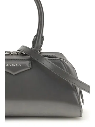Givenchy Women Antigona East-west Mini Leather Box Handbag In Gray