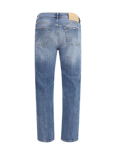 Jacob Cohen Blue Cotton Relaxed Fit Jeans In Blue