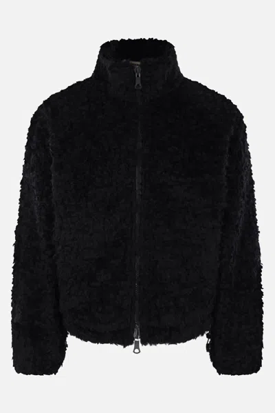 Meta Campania Collective Zip-up Shearling Jacket In Black