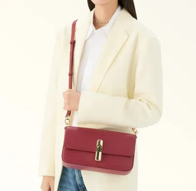 Furla Iride S Cherry Leather Shoulder Bag In Red